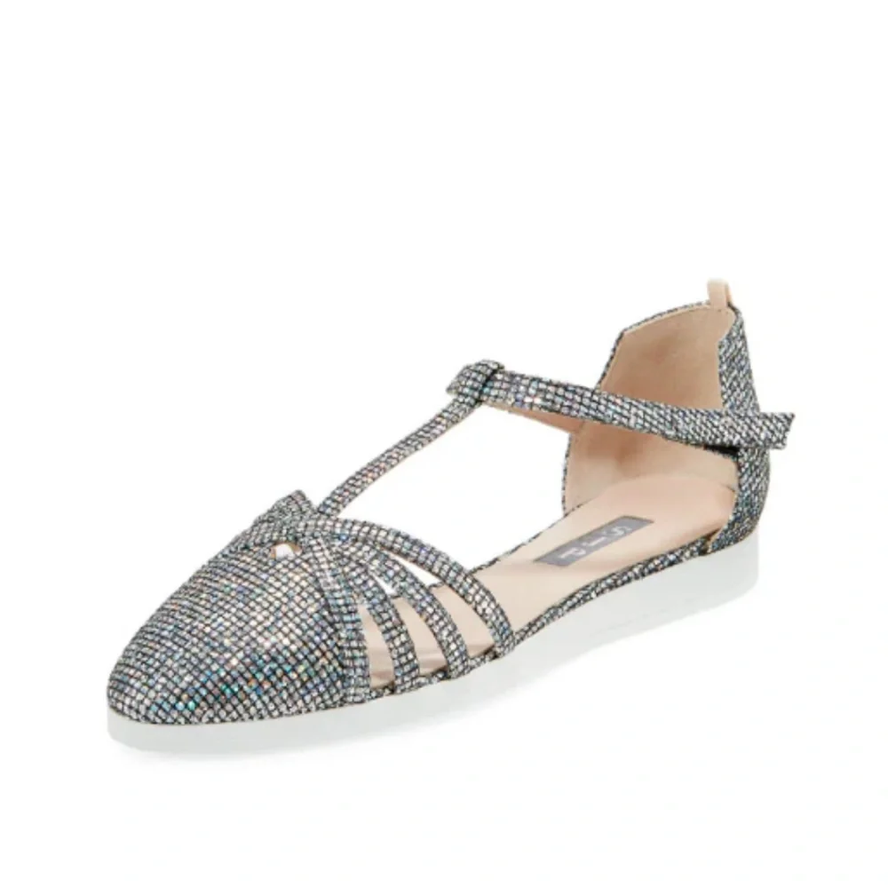 SJP Meteor Silver Scintillate Sandals 36 - Picture 3 of 13